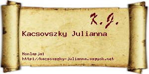 Kacsovszky Julianna névjegykártya